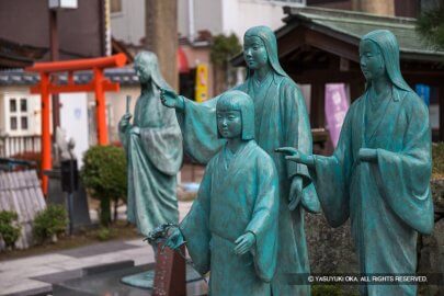 お市の方の三姉妹の銅像