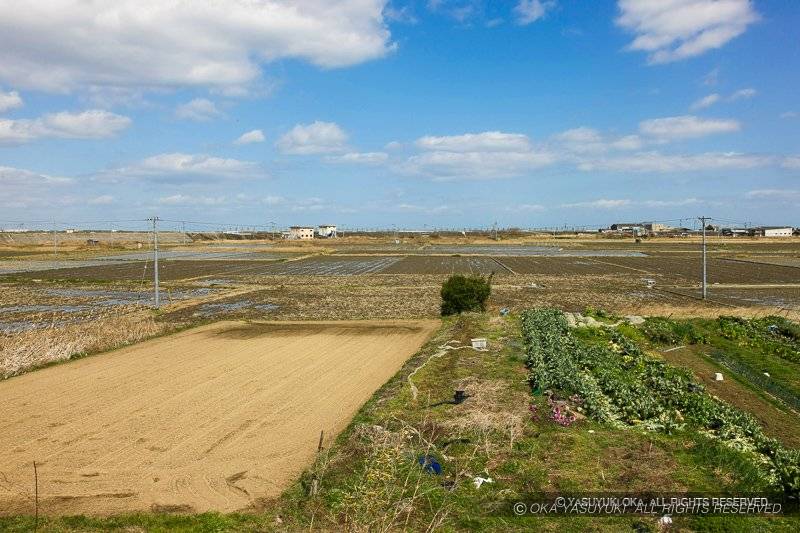 松ヶ島城天守台からの眺望・土地の起伏