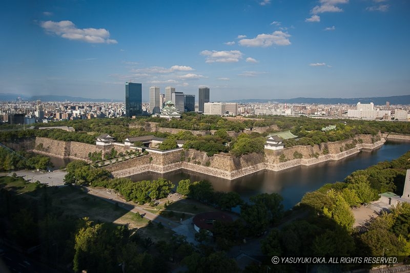 大阪城の撮影スポット：大阪歴史博物館から