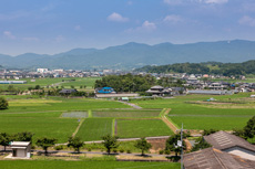 石井谷公民館から望む備中高松城址全景