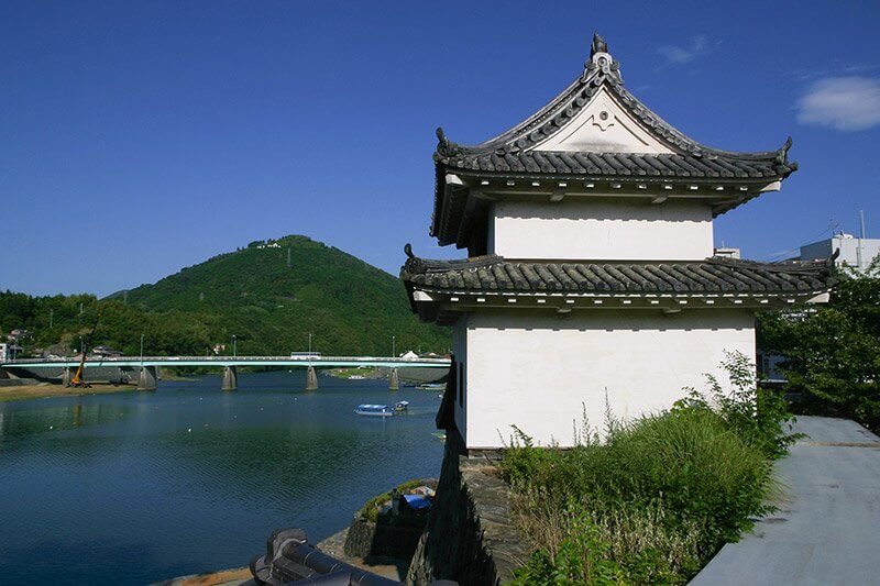 大洲城の苧綿櫓と富士山