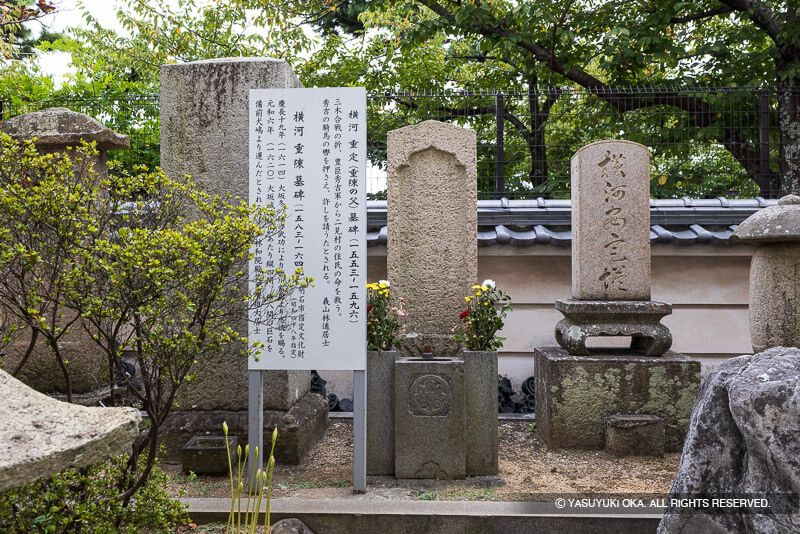 観音寺にある横河重陳の墓碑