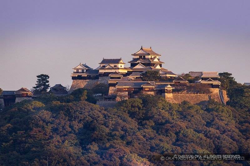 天山から望む松山城