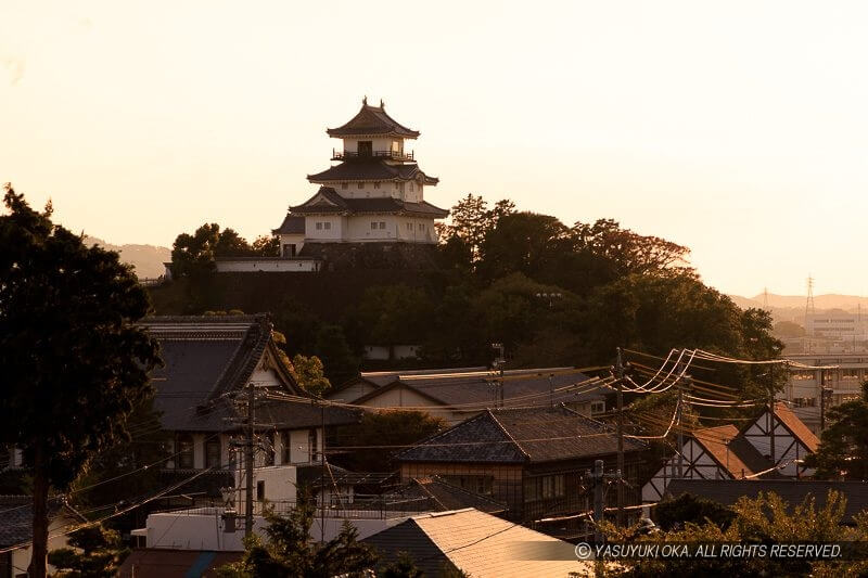 掛川古城（子角山）から望む掛川城