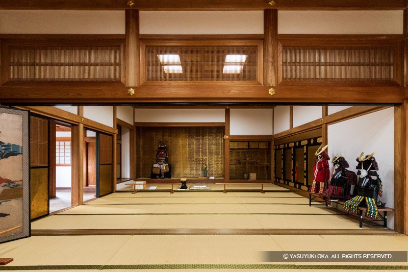 佐土原城の復元された大広間