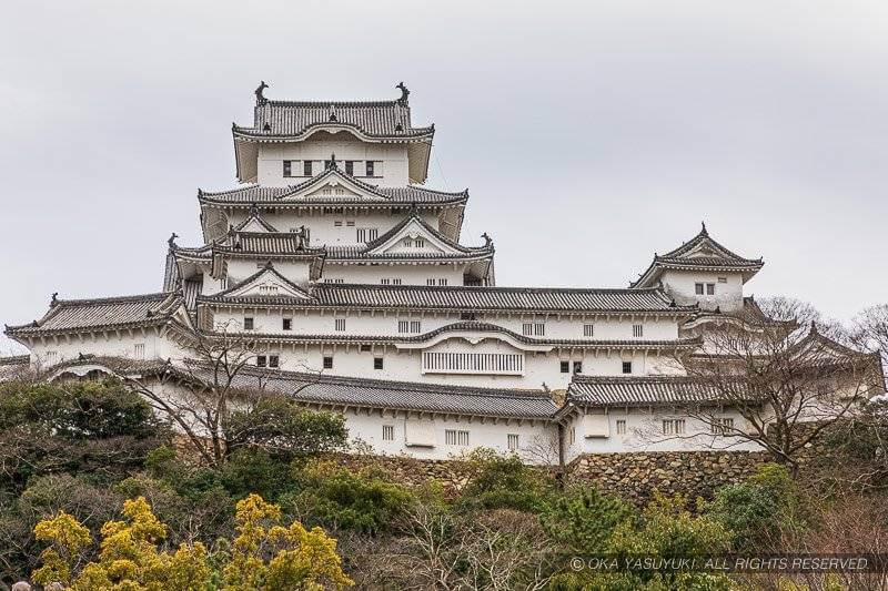 姫路城天守群を北側から望む