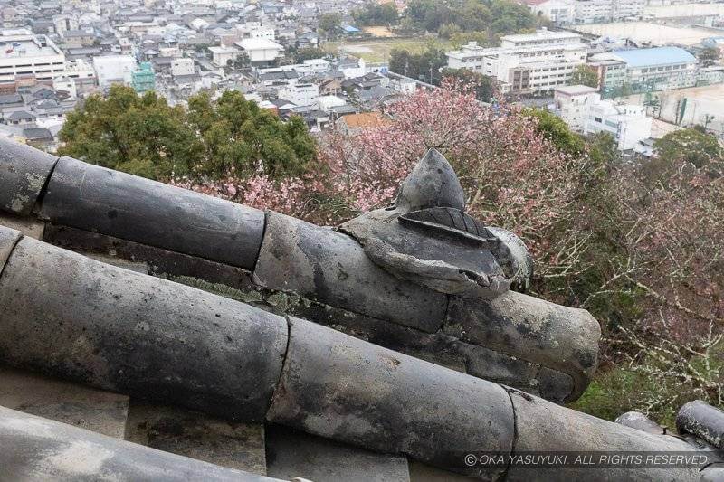 宇和島城の桃瓦（瓦留）