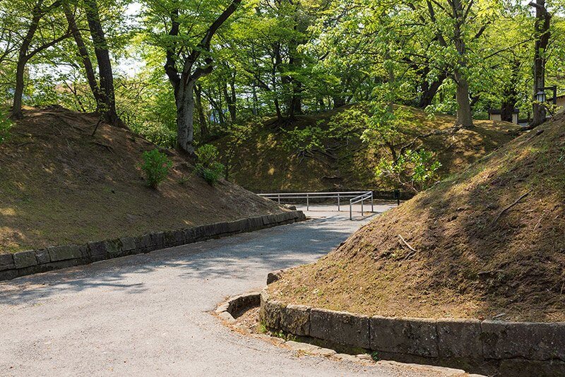 久保田城の二の丸東御門（黒門）の跡の虎口