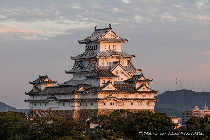 男山から望む姫路城の残照