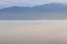 雲海で大野城が隠れた様子