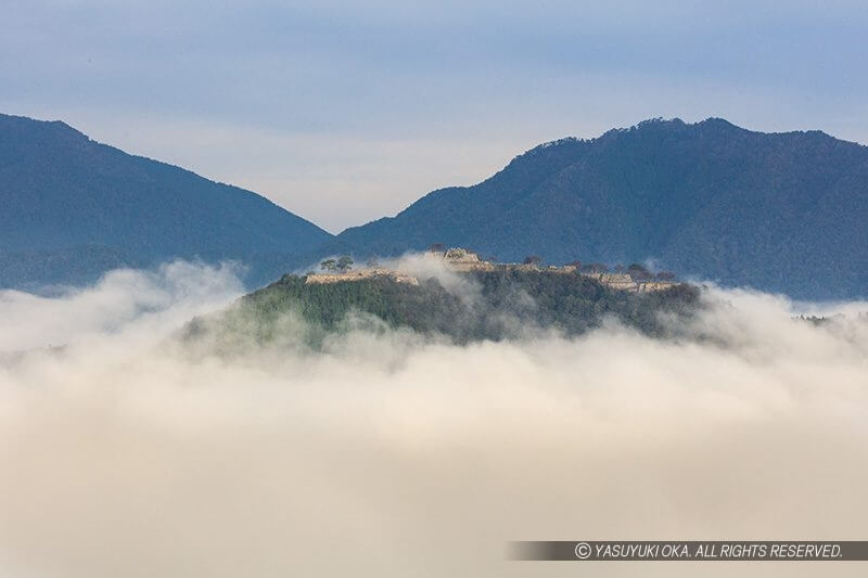 立雲峡第二展望台からの竹田城の眺め