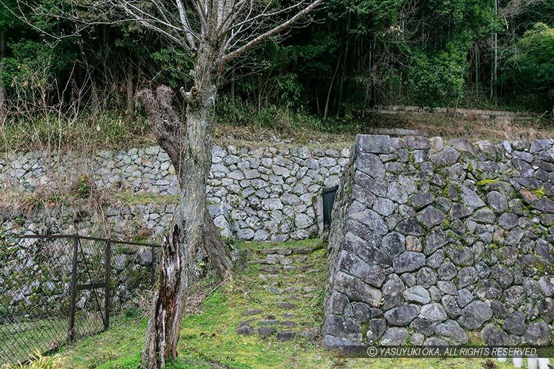 宇陀松山城：秋山城石垣（石景庵裏手）