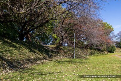 加納城本丸跡・内側塁壁は土塁