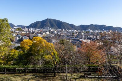 鷺山城から見る稲葉山城
