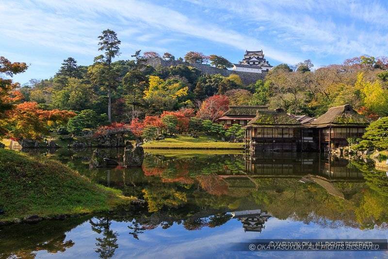 秋の彦根城玄宮園