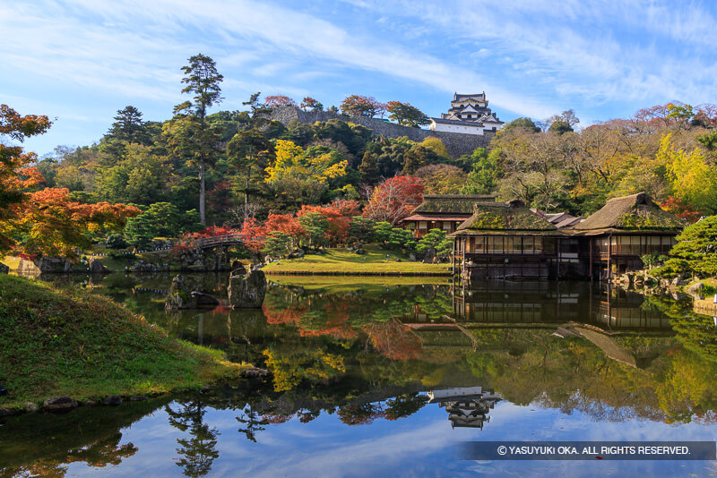 秋の彦根城玄宮園