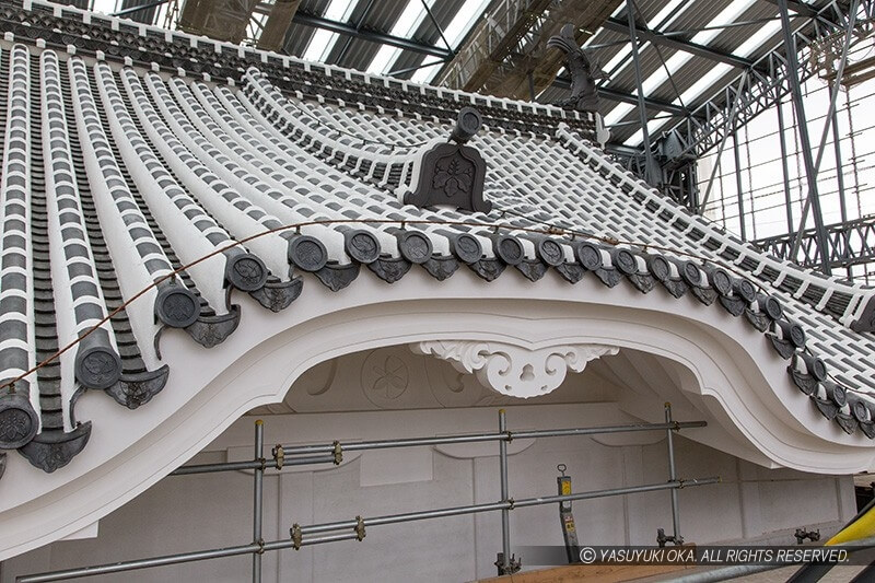 姫路城　蟇股の紋・大天守閣五層壁の北側