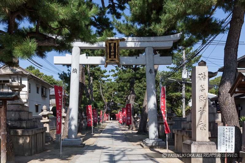 有岡城惣構最北に位置する「猪名野神社」