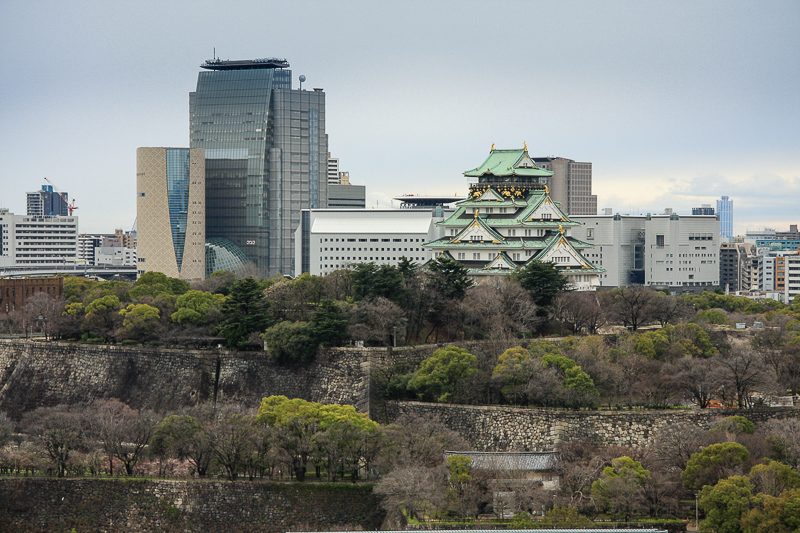 大坂城の撮影ポイント：ホテルニューオータニから