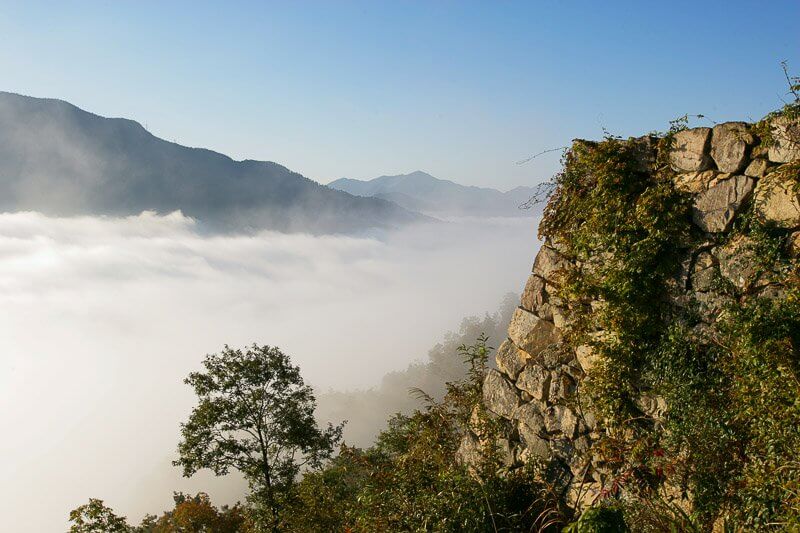 竹田城跡から見る雲海風景