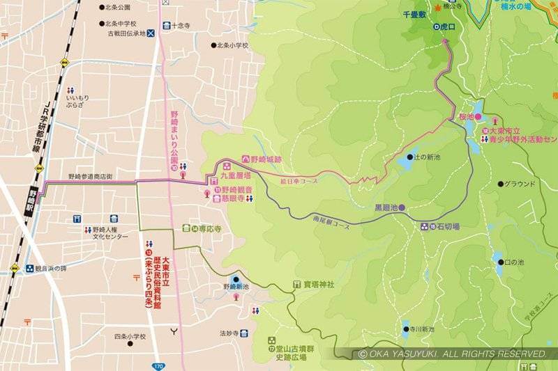 飯盛城登山ルートマップ