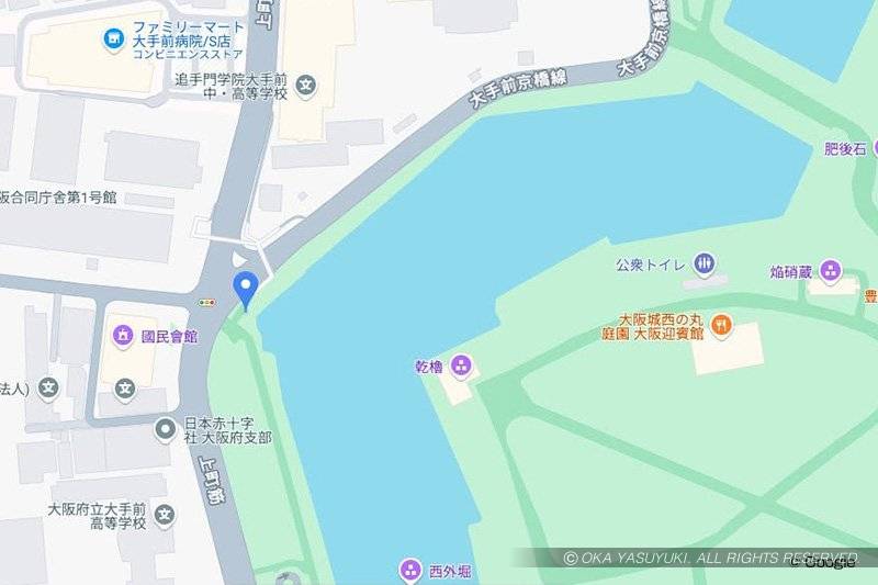 蛙石があった大阪城内