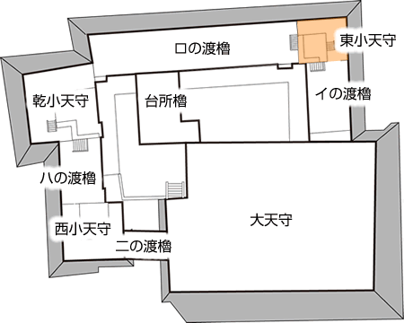 姫路城天守群、東小天守の場所