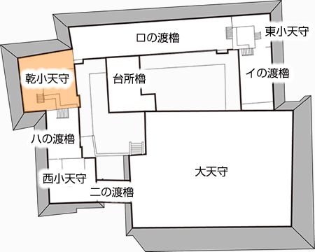 姫路城天守群、乾小天守の場所