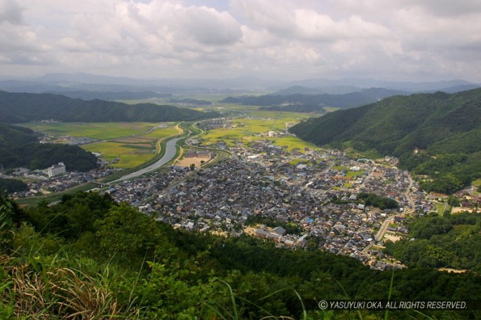 有子山城から城下町を望む