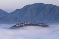 立雲峡から望む竹田城