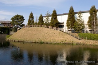 田中城の水堀と土塁