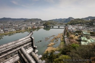 犬山城から木曽川と鵜沼城を望む