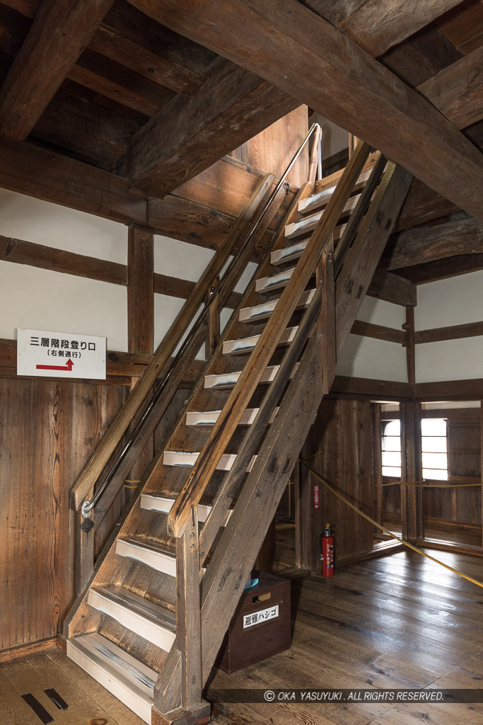 彦根城天守２階から３階への階段