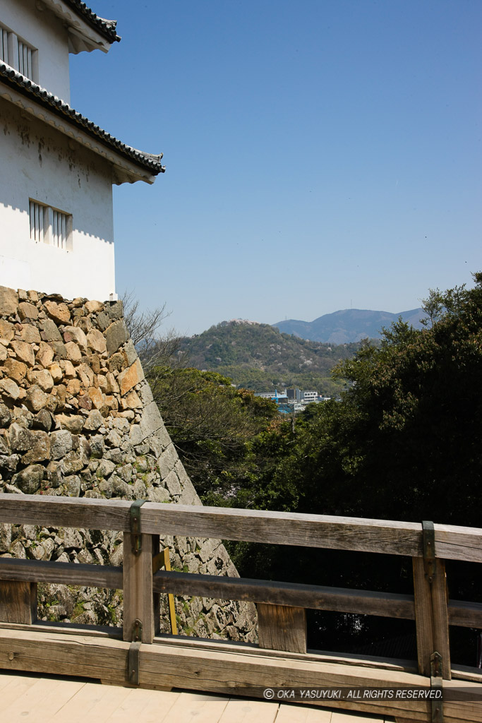 彦根城から佐和山城を望む