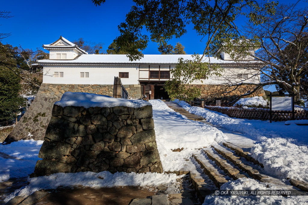 彦根城天秤櫓・鐘の丸虎口・雪