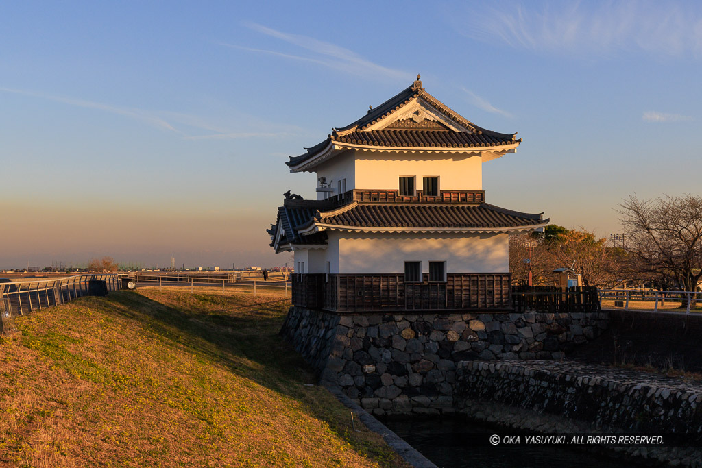 桑名城の蟠龍櫓（二層櫓）東面