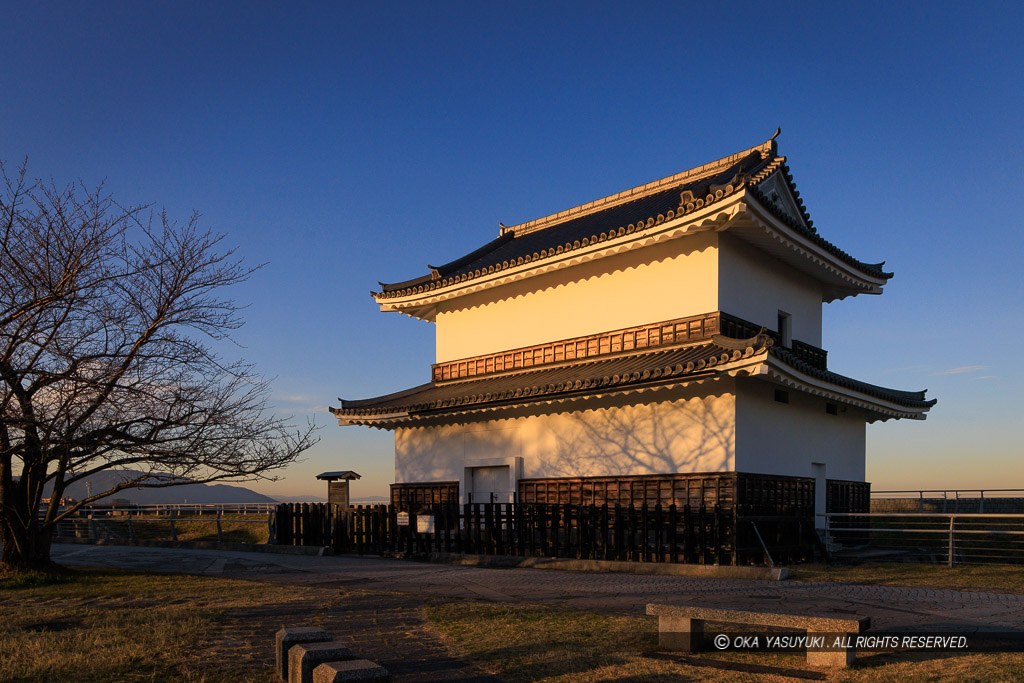 桑名城の蟠龍櫓（二層櫓）南面